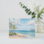 Kustbries Fijne Kunst Strandprint Briefkaart (Staand voorkant)