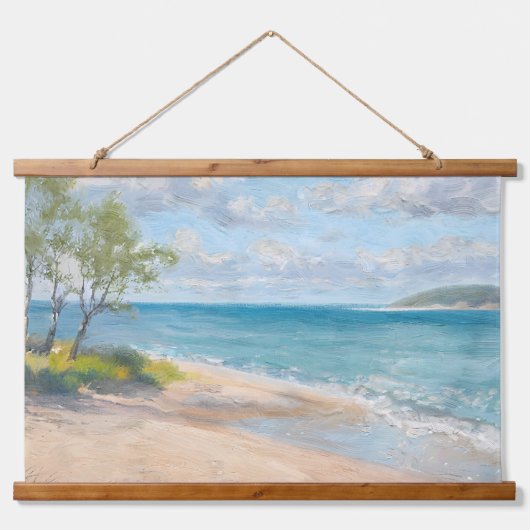Kustbries Fijne Kunst Strandprint Hangend Wandkleed (Voorkant)