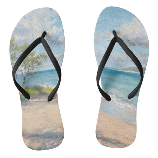 Kustbries Fijne Kunst Strandprint Teenslippers (Voetbed)