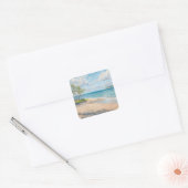 Kustbries Fijne Kunst Strandprint Vierkante Sticker (Envelop)