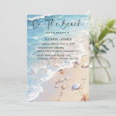 Kustbries: Waterverf strand bruiloft Kaart (Staand voorkant)