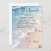 Kustbries: Waterverf strand bruiloft Kaart (Voorkant / Achterkant)