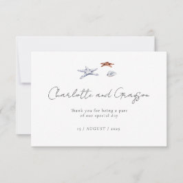 Kustbruiloft Aquarel Ocean Beach Bedanktkaart Bedankkaart