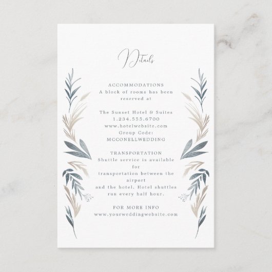 Kustbruiloft details kaart (Voorkant)