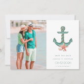 Kustbruiloft foto Save the Date (Voorkant)