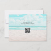 Kustbruiloft met QR-code bestemming Kaart (Achterkant)