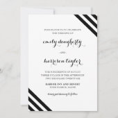 Kustbruiloft nautische strepen zwart en wit kaart (Voorkant)