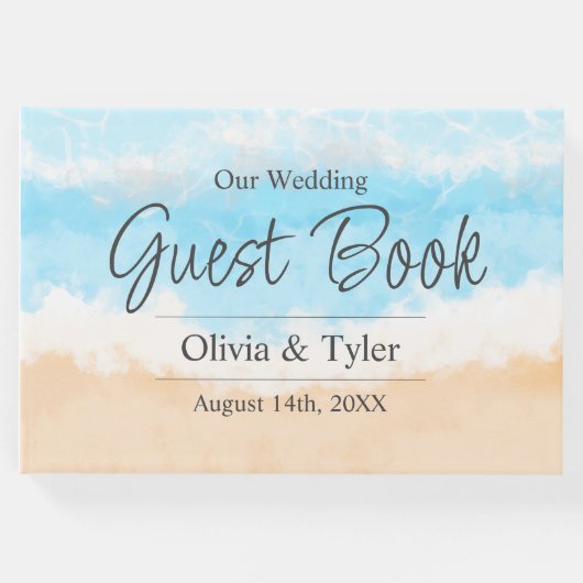 Kustbruiloft Ocean Waves Gastenboek (Voorkant)