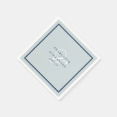 Kustbruiloft Stofblauw Monogram Servet (Hoek)