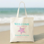 Kustbruiloft Welkom Roze Zeesterren Zeekust Tote Bag