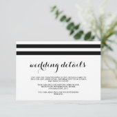 Kustbruiloft zwart en wit Gastgegevens Informatiekaartje (Staand voorkant)