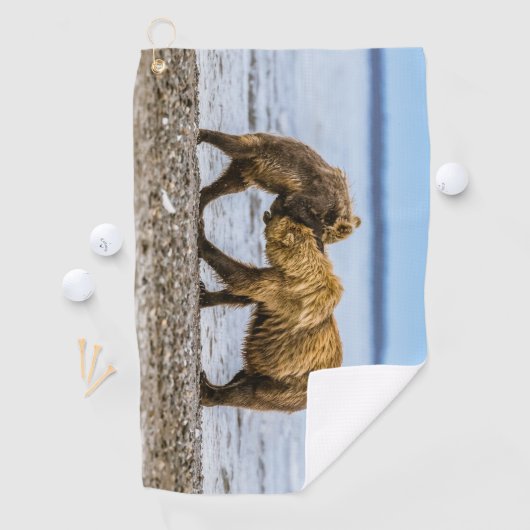 Kustbruine beren golfhanddoek (Insitu)