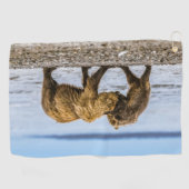 Kustbruine beren golfhanddoek (Horizontaal)