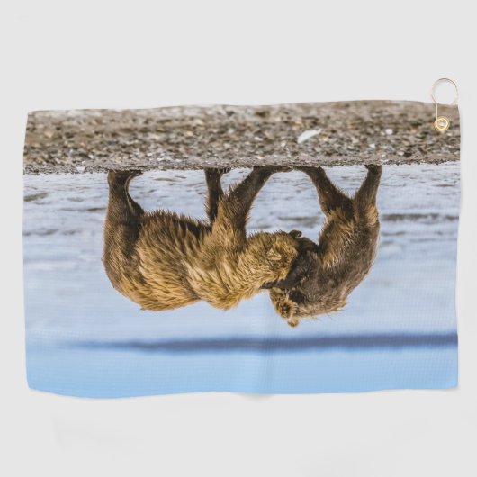 Kustbruine beren golfhanddoek (Horizontaal)