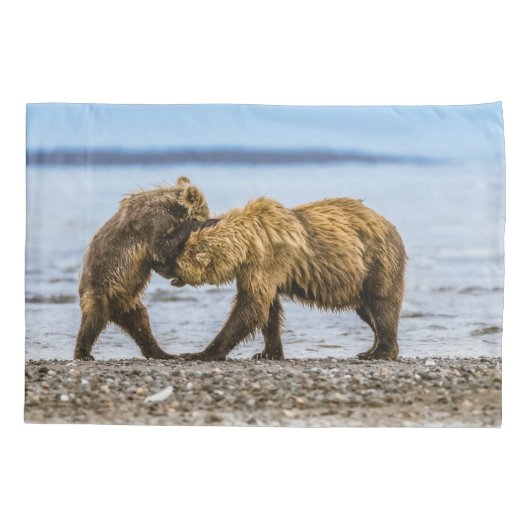 Kustbruine beren kussensloop (Achterkant)