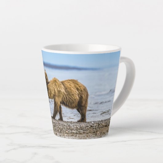 Kustbruine beren latte mok (Rechterhoek)