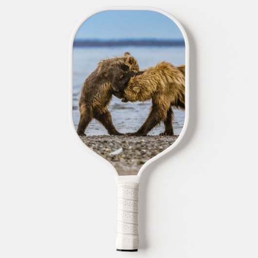 Kustbruine beren pickleball paddle (Achterkant)