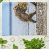 Kustbruine beren theedoek (Gevouwen)