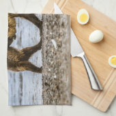 Kustbruine beren theedoek (Quarter Fold)