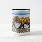 Kustbruine beren tweekleurige koffiemok (Center)