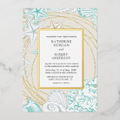 kustbruine bruiloft folie uitnodiging (Voorkant)