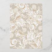 kustbruine bruiloft folie uitnodiging (Achterkant)