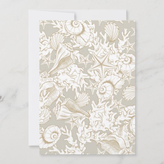 kustbruine bruiloft kaart (Achterkant)