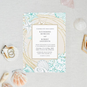 kustbruine bruiloft kaart