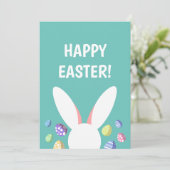 KUSTBUNNINGHOOFD EN EENVOUDIGE EIEREN FEESTDAGENKAART (Staand voorkant)