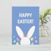 KUSTBUNNINGHOOFD EN EENVOUDIGE EIEREN FEESTDAGENKAART (Staand voorkant)