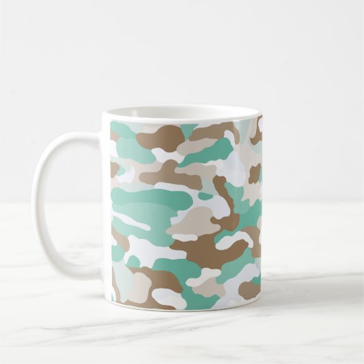 kustcamouflage koffiemok (Links)
