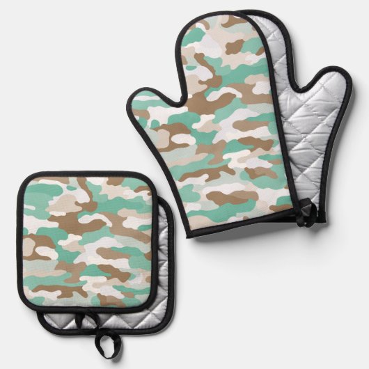 kustcamouflage ovenwant & pannenlap set (Voorkant / Achterkant)