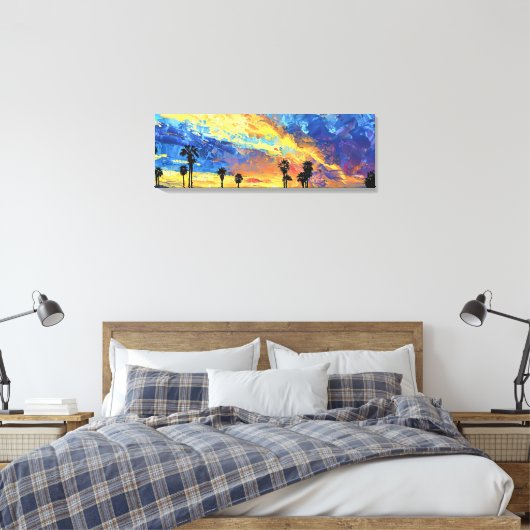Kustcanvas: SoCal Sunset Dreams Canvas Afdruk (Insitu (Slaapkamer))