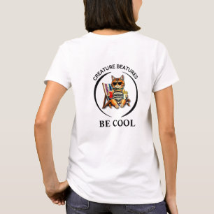 Kustcartoon opgedofte kat – Blijf Cool T-shirt