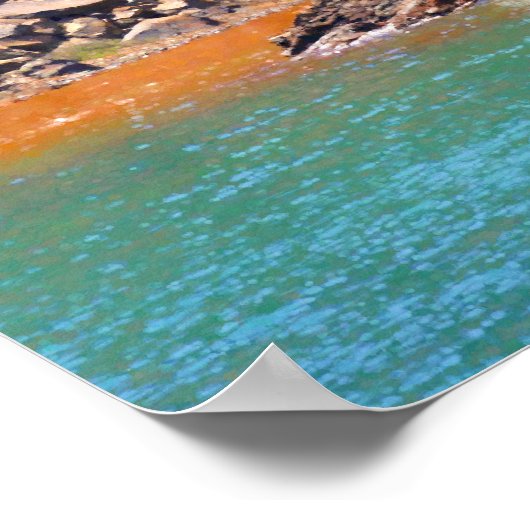 Kustcharm: Santorini, Griekenland's gesloten kapel Poster (Hoek)