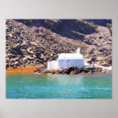 Kustcharm: Santorini, Griekenland's gesloten kapel Poster (Voorkant)