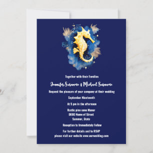 Kustchic   blauw sinaasappel zeepaardje 3D oceaan  Kaart