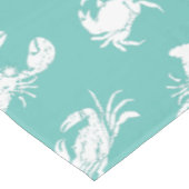 Kustchic blauw wit krab en kreeft patroon tafelkleed (Gekanteld)