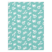 Kustchic blauw wit krab en kreeft patroon tafelkleed (Voorkant)