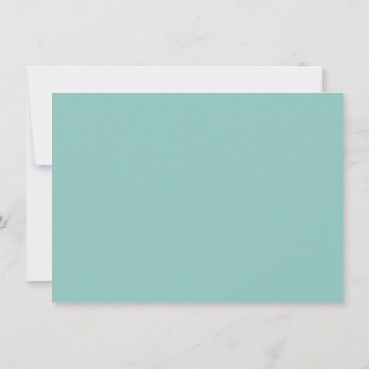 Kustchic | Blauwgroen en Koraal Terra Cotta Douche Kaart (Achterkant)