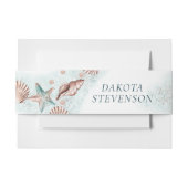 Kustchic | Blauwgroen Green Coral Reef Party Uitnodigingen Wikkel (Voorkant Voorbeeld)