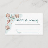 Kustchic | Blauwgroen Groen Koraalrif Mommys Belly Informatiekaartje (Voorkant)