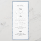 Kustchic Gedempte Blauwe Elegante Bruiloft Menu (Voorkant)