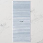 Kustchic Gedempte Blauwe Elegante Bruiloft Menu (Achterkant)