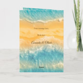 Kustchic gouden zand Blauwgroen huwelijksceremonie Programma (Achterkant)