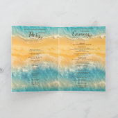 Kustchic gouden zand Blauwgroen huwelijksceremonie Programma (Binnen)