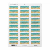Kustchic gouden zand turquoise water bruiloft etiket (Full Sheet)