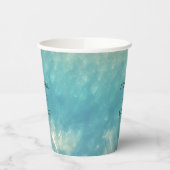 Kustchic gouden zand turquoise water bruiloft papieren bekers (Links)