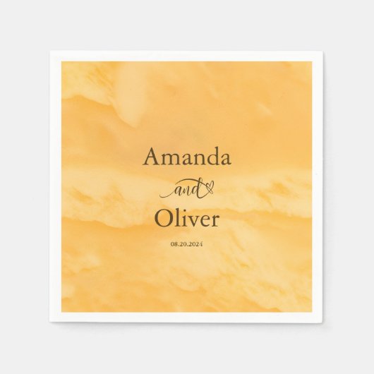 Kustchic gouden zand turquoise water bruiloft servet (Voorkant)