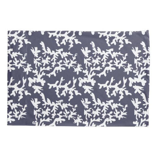 Kustchic Hamptons Blauw en Wit Koraalrif Kussensloop (Achterkant)